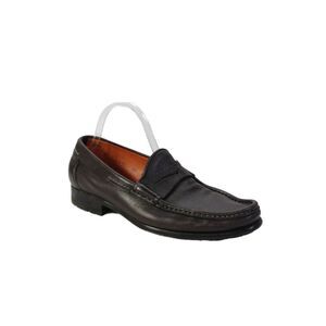 Santoni Mens Leather Slide On Dress Shoe Loafers Brown Size 8.5  D